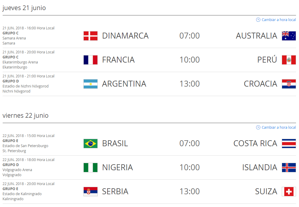 Horarios Partidos Colombia En El Mundial De Rusia 2018 Cda La Playa